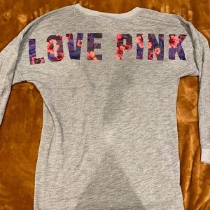 VS Pink Crew with Hawaiian print, size M